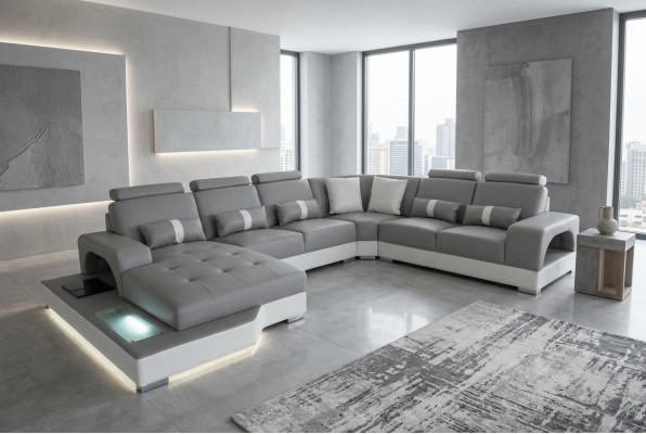 Lieder Eck Canapé Eck Wunnlandschaft Garnitur Design Modern Couch