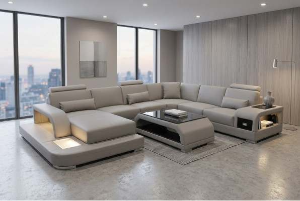 Eck Canapé Polster Couch Sitz Eck Lieder Garnitur Modern U Form