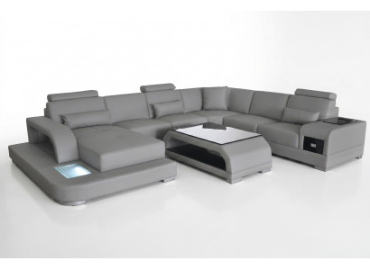 Eck Canapé Polster Couch Sitz Eck Lieder Garnitur Modern U Form