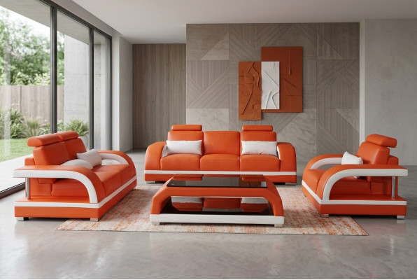 Sofa Couch Lieder Polster Sëtz Couch Garnitur 3+2+1 Dësch Set Design Canapéen