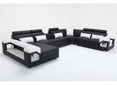 Ecksofa mat ergonomescher Réckelee an funktionelle Armleenen