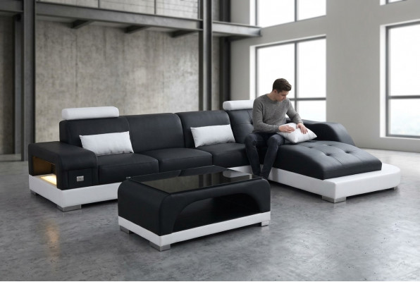 Ecksofa Canapé Polster Dësch Couches Sofas Wunnlandschaft Luxus Garnitur