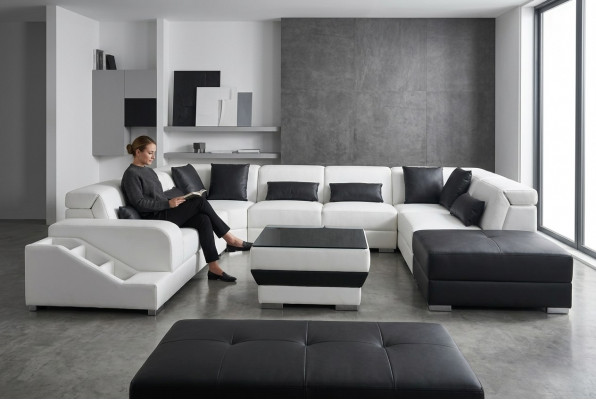 Lieder Eck Canapé Eck Wunnlandschaft Garnitur Design Modern Couch UForm G8008 Canapéen