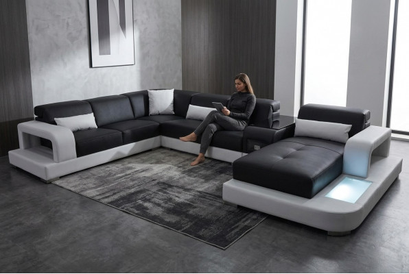 Lieder Ecksofa Eck-Wohnlandschaft Garnitur Design Modern Couch Sofas U-Form G8006