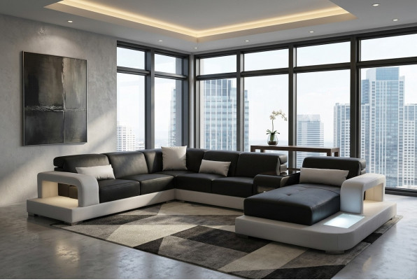 Lieder Ecksofa Eck-Wohnlandschaft Garnitur Design Modern Couch Sofas U-Form G8006