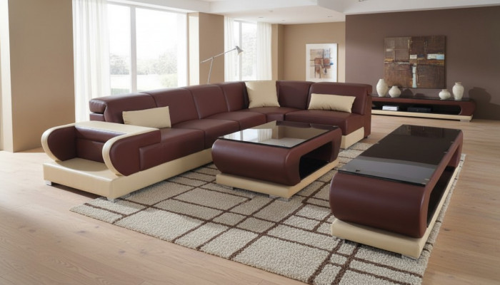 Sofa Couch Polster Sëtz Eck Modern Couchen Wunnlandschaft Garnitur 3tlg
