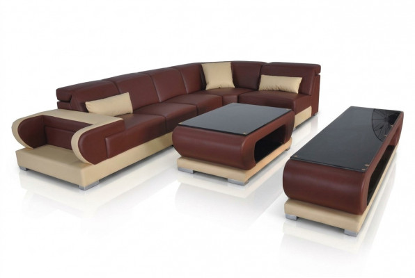 Sofa Couch Polster Sëtz Eck Modern Couchen Wunnlandschaft Garnitur 3tlg