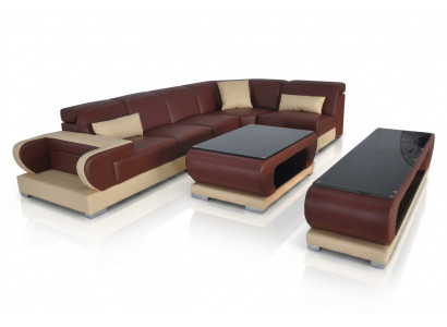 Sofa Couch Polster Sëtz Eck Modern Couchen Wunnlandschaft Garnitur 3tlg