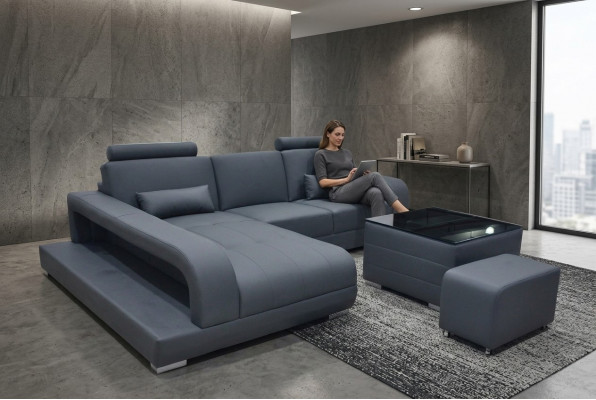 XXL Canapé Ecksofa Lieder Wunnlandschaft Garnitur Design Modern Couch L-Form F3017C