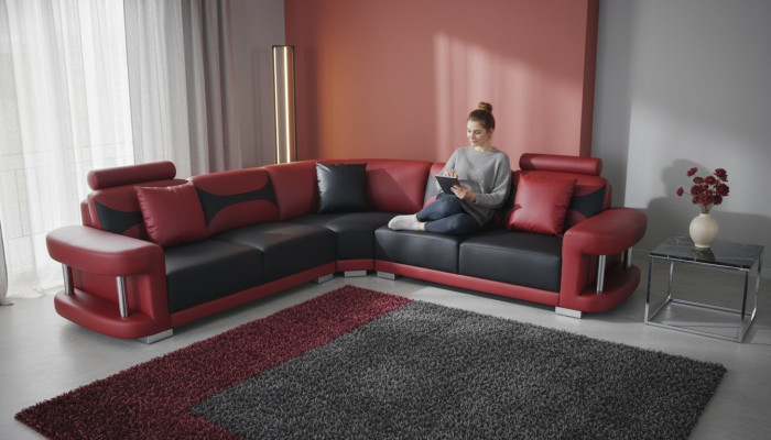 Lieder Modern XXL Canapé Wunlandschaft Liederdivan Sofagarnitur Sofa L-Form F3001B