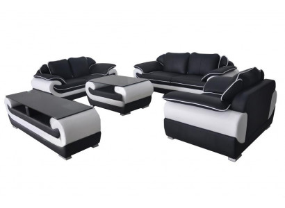 Lieder Modern XXL Canapé Wunnlandschaft Liederkouche Sofa Garnitur 3+2+1 D04 + Dësch