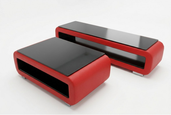 Designer Canapé Dësch Polster Lieder Glas Modernen Dësch CT9010 + RTV