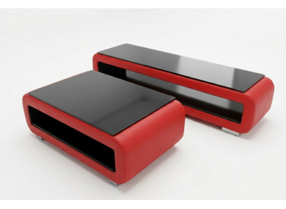 Designer Canapé Dësch Polster Lieder Glas Modernen Dësch CT9010 + RTV