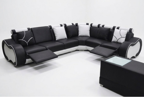 Eck Lieder Modern XXL Canapé Wunnlandschaft Liederkanapé Canapé L-Form C4030