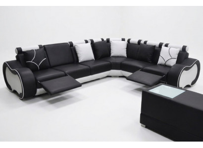 Eck Lieder Modern XXL Canapé Wunnlandschaft Liederkanapé Canapé L-Form C4030