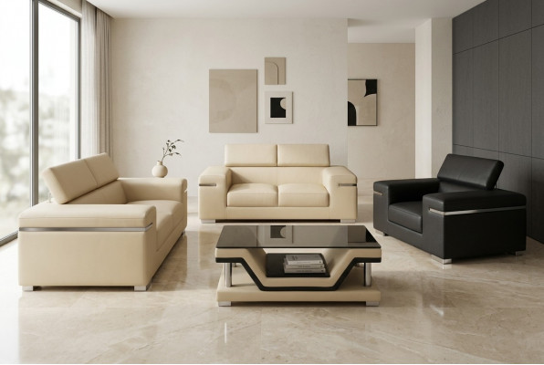 Wunn-Couch Lieder Sofa Landschaft Sëtzkëssen Gaarnitur Eck 2+1+1 Nei Sofas Set