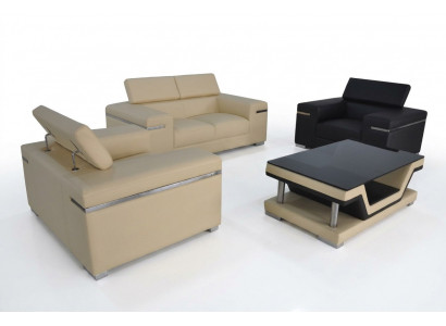 Wunn-Couch Lieder Sofa Landschaft Sëtzkëssen Gaarnitur Eck 2+1+1 Nei Sofas Set