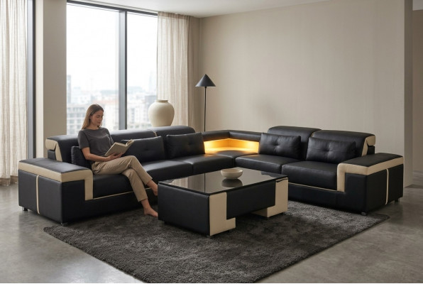 Eck Lieder Modern XXL Canapé Wunnlandschaft Canapéë Sofas Sofa L Form B2021 Dësch