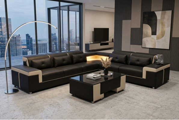 Eck Lieder Modern XXL Canapé Wunnlandschaft Canapéë Sofas Sofa L Form B2021 Dësch