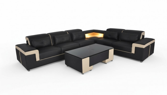 Eck Lieder Modern XXL Canapé Wunnlandschaft Canapéë Sofas Sofa L Form B2021 Dësch