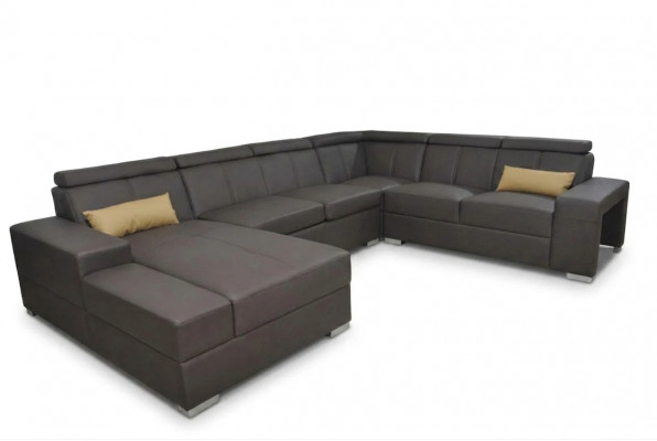 Eck Lieder Modern XXL Canapé Wunnlandschaft Liedercanapé Canapé U-Form C4010 Dësch Neit