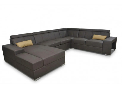 Eck Lieder Modern XXL Canapé Wunnlandschaft Liedercanapé Canapé U-Form C4010 Dësch Neit