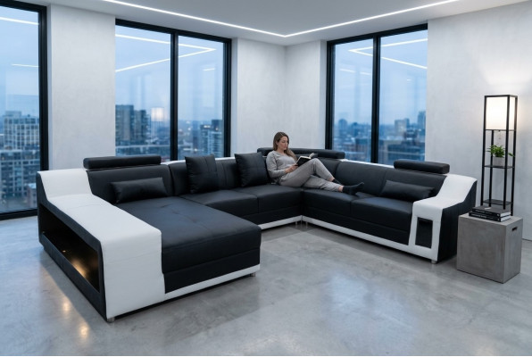 Wunn Canapé Lieder Landschaft Sofa Polster Garnitur Ecksofa Sëtz Garnituren Nei
