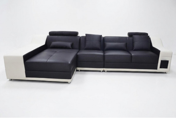 Ecke Lieder Modern XXL Canapé Wohnlandschaft Ledersofa Sofa L-Form B2017B