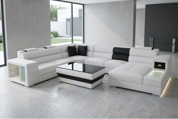 Eck Lieder Modern XXL Canapé Wunnlandschaft Liederkanapé Sofa U-Form B2006