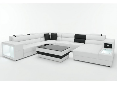 Eck Lieder Modern XXL Canapé Wunnlandschaft Liederkanapé Sofa U-Form B2006