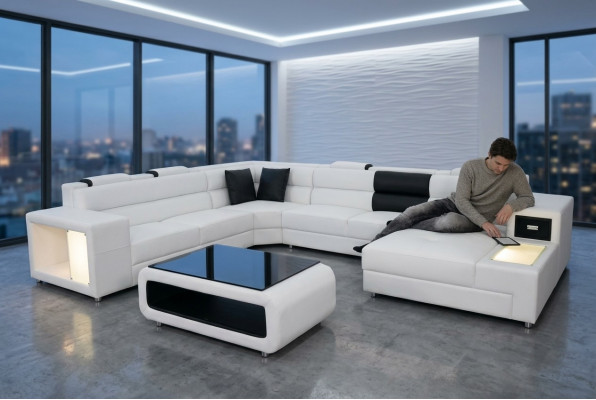 Design Liederpolster Eck Lieder Sëtz Sofa Polster Eck Wunnlandschaft Zëmmer Nei