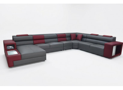 Designer Liederpolstersëtz Eck Lieder Sofa Polstersëtz Eck Landschaft Zëmmer XXL