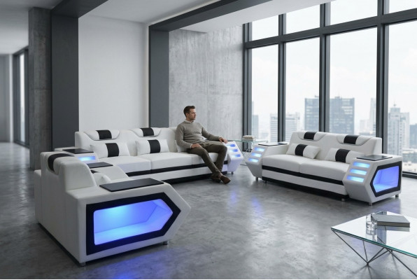 Sofa Canapé Sëtz Polster Komplett Set Lieder Garnitur 3+2+1 Sofas Canapéë.