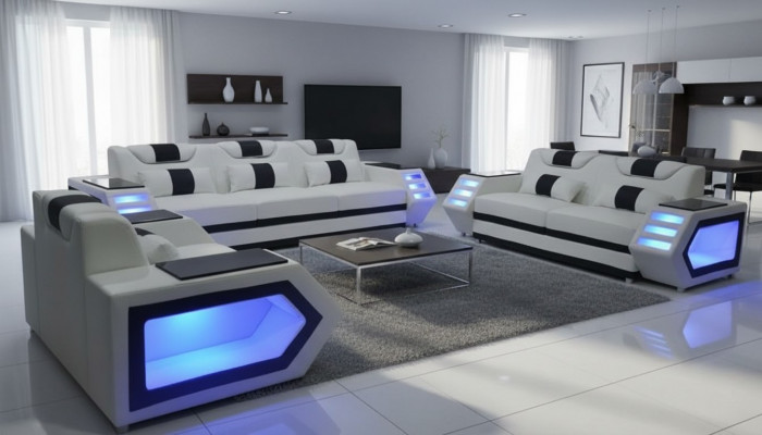 Sofa Canapé Sëtz Polster Komplett Set Lieder Garnitur 3+2+1 Sofas Canapéë.