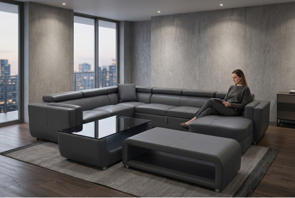 Designer Liederpolster Sëtz Eck Lieder Sofa Polster Eck Landschaftsraum A1186