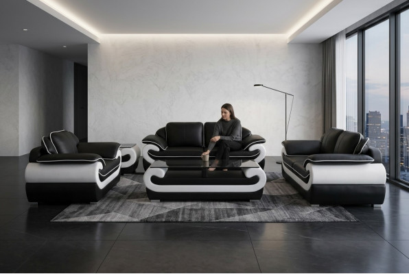 Sofa Canapé Sëtz Polster Komplett Set Lieder Garnitur 3+2+1 Sofas Designer