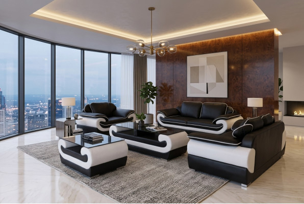 Sofa Canapé Sëtz Polster Komplett Set Lieder Garnitur 3+2+1 Sofas Designer