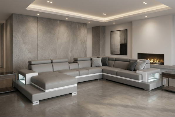 Design Liederpolster Sëtz Zëmmer Wunnsofa Ecksofa Couch Designer Garnitur XXL