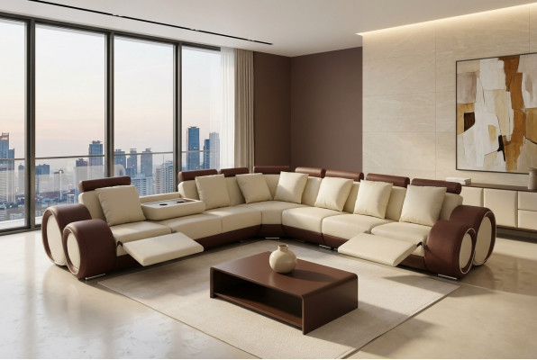 Design XXL Lieder Gepolsterten Sëtz Zëmmer Eck Wunnzëmmer Sofa Couch Designer