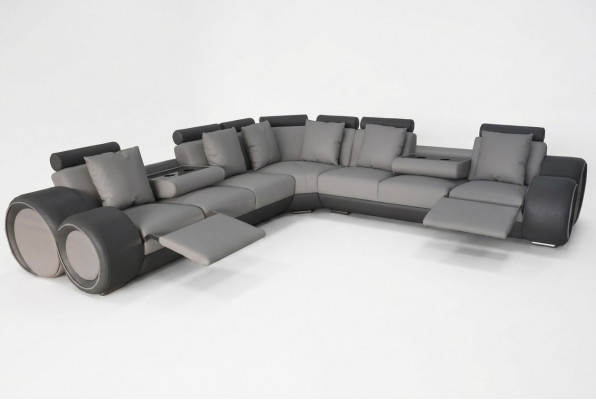 Eck Lieder Modern XXL Canapé Wunnlandschaft Liederdivan Canapé a L-form A1163 III