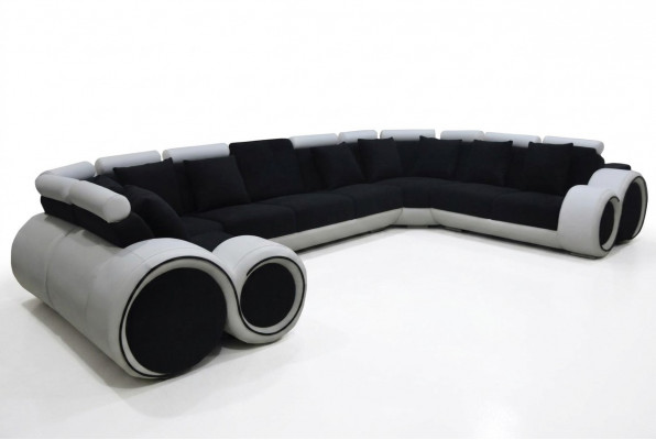 Eck Lieder Modern XXL Canapé Wunnlandschaft Liederkanapé Canapé U-Form A1163 +