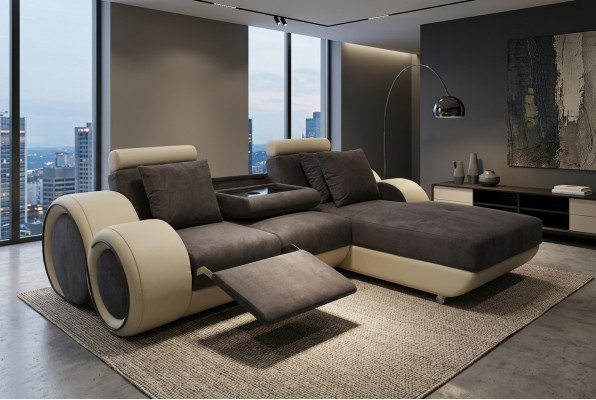 Design Couch Ecksofa Lieder Eck Garnitur Ecke Landschaft Polster L-Form