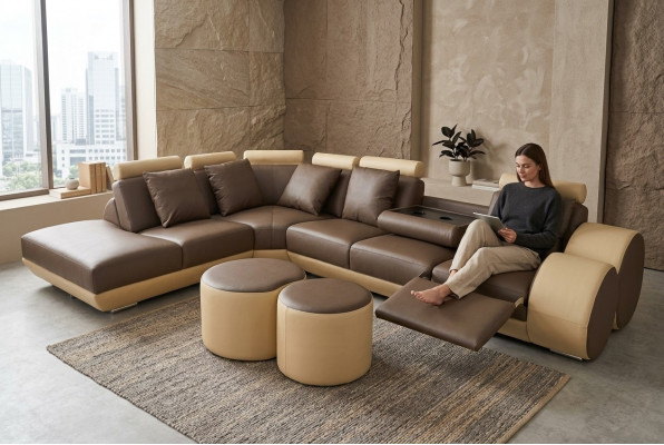 XXL Canapé Grouss Eck Sofa Lieder Eck Garnitur Eck Landschaft Polster L Form