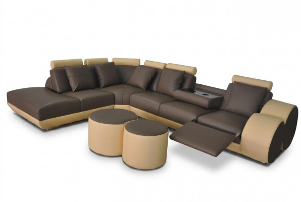 XXL Canapé Grouss Eck Sofa Lieder Eck Garnitur Eck Landschaft Polster L Form