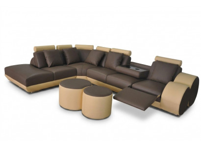 XXL Canapé Grouss Eck Sofa Lieder Eck Garnitur Eck Landschaft Polster L Form