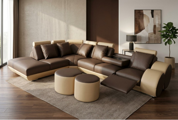 XXL Canapé Grouss Eck Sofa Lieder Eck Garnitur Eck Landschaft Polster Wunn L Form