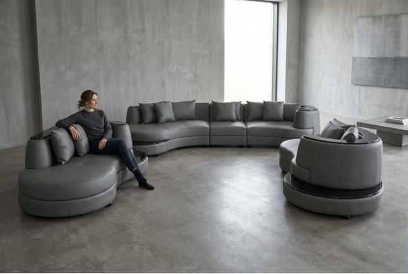 Luxus Wunn Eck Lieder Dekor Garnitur Landschaft Polster Eck XXL Grousst Sofa