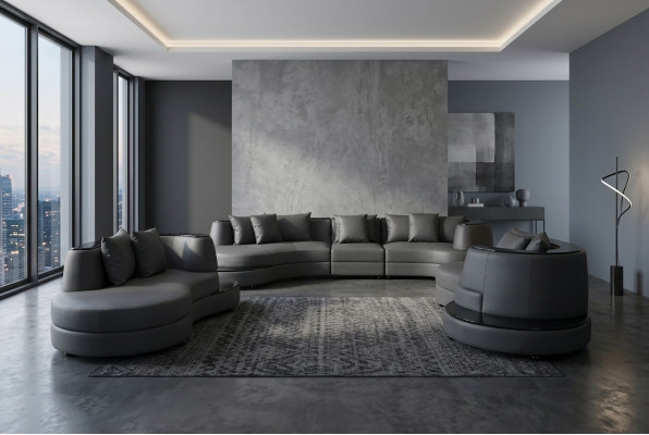 Luxus Wunn Eck Lieder Dekor Garnitur Landschaft Polster Eck XXL Grousst Sofa