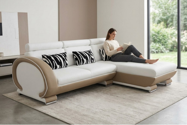Eck-Sofa Lieder Couch Eck-Garnitur Wunn-Ecke Landschaft L-Form Design Polster Nei