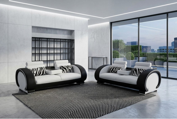 Sofa Couch Sëtz Polster Komplett Set Garnitur 3+3 Sofae Designer Couches Lieder